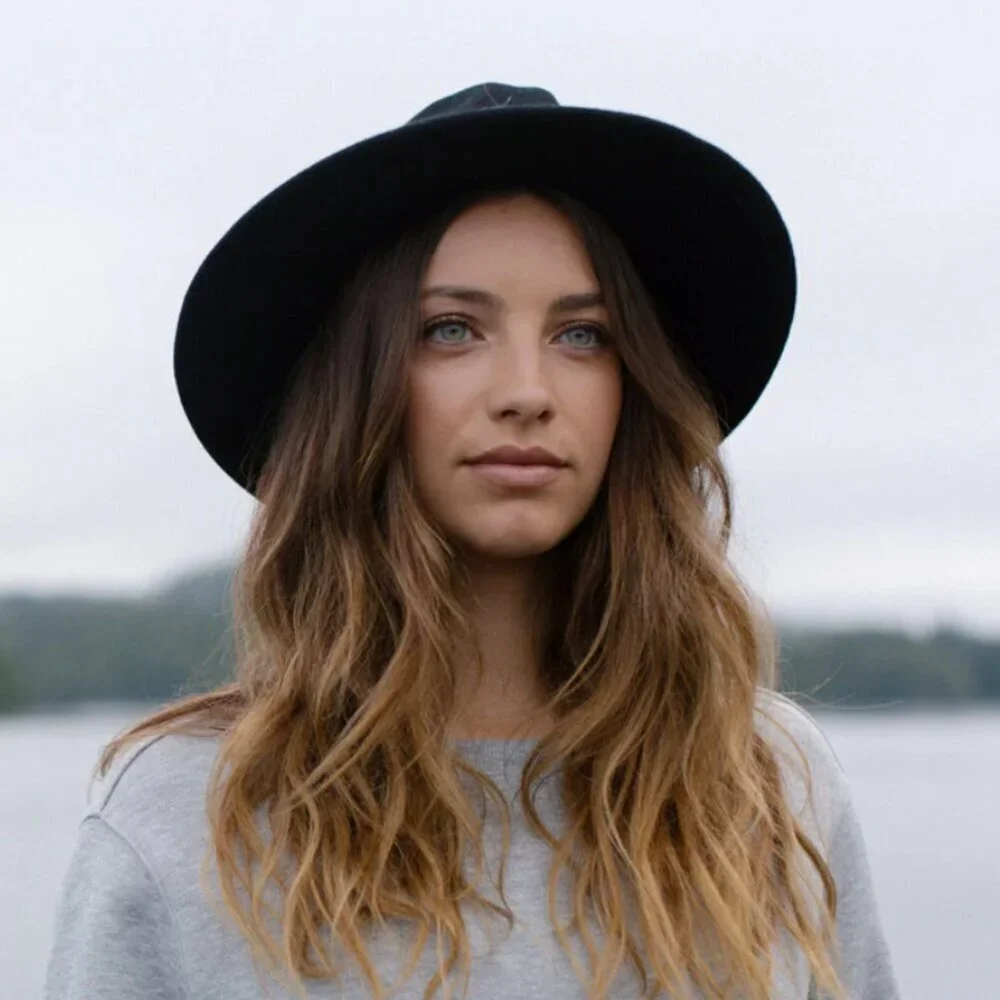 Tentree Recycled Wool Wide Brim Felt Hat NWT Meteorite Black Small